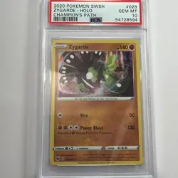 2020 Pokemon SWSH Zygarde HOLO Champion's Path #028 PSA 10 #8594 - Image 1