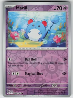 Marill 064/162 Common Temporal Forces Pokemon Reverse Holo Near Mint - Image 1