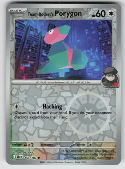 Team Rocket's Porygon 153/182 Common Destined Rivals Pokemon Reverse Holo NM - Image 1