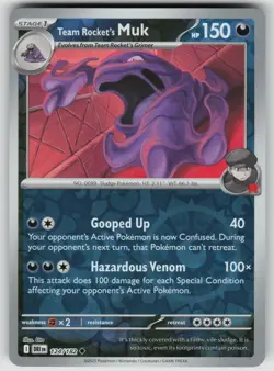 Team Rocket's Muk 124/182 Uncommon Destined Rivals Pokemon Reverse Holo NM - Image 1