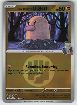 Team Rocket's Diglett (Energy Symbol Pattern) 100/217 ASC Reverse Holo NM - Image 1