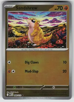 Sandshrew 068/132 Common Mega Evolution Pokemon Reverse Holo Near Mint - Image 1