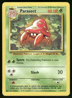 PARASECT 41/64 UNCOMMON JUNGLE POKEMON LP - Image 2