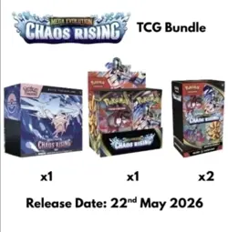 CHAOS RISING Pokemon Center (PRESALE) 1 x PC ETB 1 x BOOSTER BOX 2x BUNDLES - Image 1
