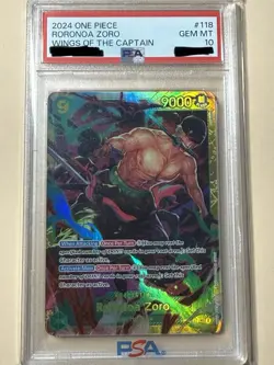 PSA 10 GEM MINT - Roronoa Zoro OP06-118 SEC - One Piece Wings of the Captain - Image 1
