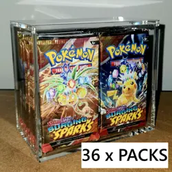 [36 Packs] Surging Sparks Booster Packs Acrylic Box Case Pokemon Card | SEALED - Image 1