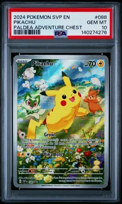PSA 10 GEM MINT Pikachu 088/SVP Paldea Aventure Chest PROMO Pokemon Card - Image 1