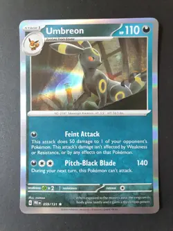 Umbreon HOLO RARE 059/131 Prismatic Evolutions Pokemon Card | NEAR MINT (Curved) - Image 1