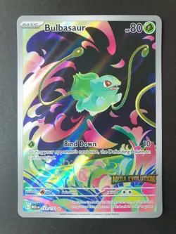 Bulbasaur 133/132 Mega Evolution Box Topper STAMPED PROMO Pokemon Card | DENT - Image 1