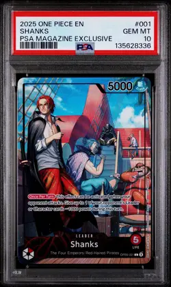 PSA 10 GEM MINT Shanks OP09-001 PSA Magazine Exclusive Promo One Piece Card - Image 1