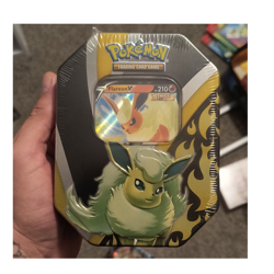 Pokemon TCG Eevee Evolutions Tin Flareon V Promo 41 Cards English 2021 6+ - Image 1
