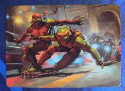 Raph & Mikey, Troublemakers 17/54 Art Series Gold-Stamped TMT MTG NM - Image 1