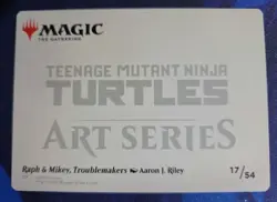 Raph & Mikey, Troublemakers 17/54 Art Series Gold-Stamped TMT MTG NM - Image 2