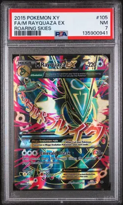 PSA 7 M Rayquaza EX #105 2015 Pokemon Xy Roaring Skies - Image 1