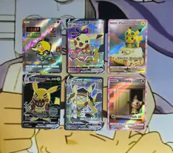 Pokemon Pikachu Psyduck Mimikyu Fan Art 6 Card Lot NM - Image 1