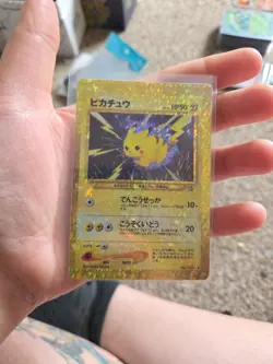Pikachu STICKER Vending Machine PRISM HOLO Pokemon Card Vintage 90's Retro Rare - Image 1