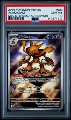 PSA 10 GEM MINT Alakazam MEP 009 Black Star PROMO Mega Evolution ETB Pokemon - Image 1
