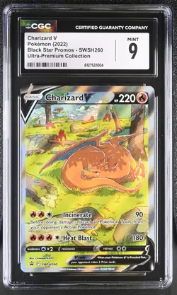 CGC 9 MINT Charizard V SWSH260 Black Star PROMO Ultra Premium UPC Pokemon - Image 1