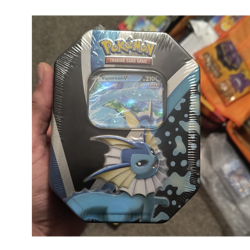 Pokemon TCG Eevee Evolutions Tin Vaporeon V Sealed Promo + 4 Booster Packs - Image 1