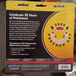 Pokemon TCG Pokemon Day 2026 Collection Pikachu Foil Promo, Coin, 3 Boosters - Image 2