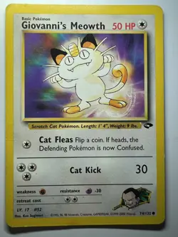 Pokemon TCG Giovanni's Meowth Gym Challenge Common - Image 1