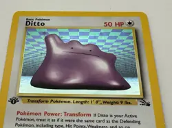 Pokemon Ditto 1st Edition Holo Fossil (3/62) WOTC 1999 LP - Image 3