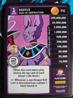 Dragon Ball Z DBZ Beerus Promo Card SDCC Comic Con Exclusive - Image 1