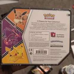 Pokemon TCG V Powers Tin Pikachu V & Eevee V Sealed English 2020 5pack boosters - Image 2