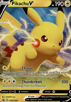 Pokemon SWSH Black Star Promo ULTRA RARE Pikachu V & Bonus cards added - Image 1
