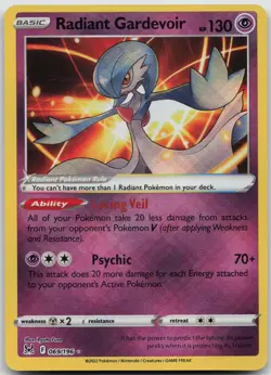 Radiant Gardevoir 069/196 Radiant Rare Lost Origin Pokemon NM/M - Image 1