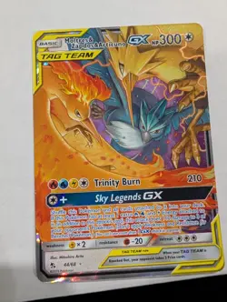 Pokemon TCG Moltres Zapdos Articuno GX Hidden Fates 44/68 Tag Team Rare - Image 1