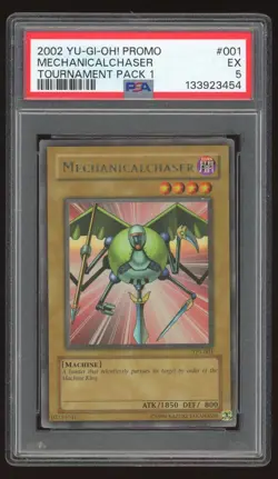 MECHANICALCHASER 2002 YUGIOH TOURNAMENT PACK 1 TP1-001 ULTRA HOLO CARD PSA 5 - Image 1