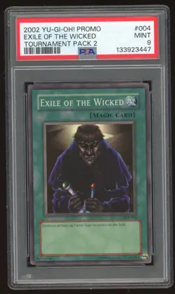 EXILE of the WICKED 2002 YUGIOH TOURNAMENT PACK 2 TP2-004 SUPER HOLO CARD PSA 9 - Image 1