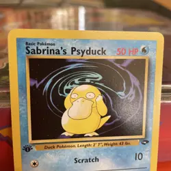 Pokemon TCG Sabrina’s Psyduck 99/132 1st Edition Gym Challenge Common WOTC - Image 4
