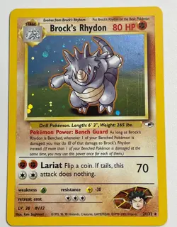 Brock’s Rhydon 2/132 - Pokemon TCG - Gym Heroes WOTC Vintage - Holo - Image 1