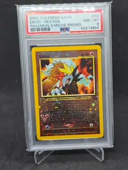 Entei Reverse Holo 34 Pokemon 3 Movie Promo Game Movie Pokemon PSA 8 - Image 1