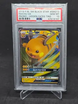 Raichu Gx Sm213 Hidden Fates Tins Sm Black Star Promo Pokemon PSA 10 - Image 1