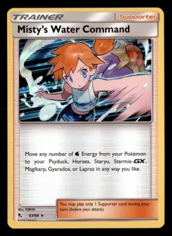 MISTY'S WATER COMMAND 63/68 HOLO R HIDDEN FATES POKEMON TCG NM - Image 1