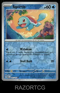 SQUIRTLE 007/165 C 151 POKEMON REVERSE HOLO NM/M - Image 1