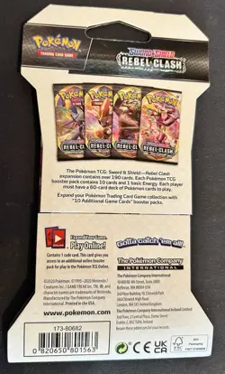 (1) Pokemon TCG Sword & Shield Rebel Clash Sleeved Booster Pack Sealed BRAND NEW - Image 3