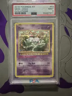 Pokemon TCG 2016 Evolutions Mew 53/108 Holo Rare PSA 9 Graded - Image 1