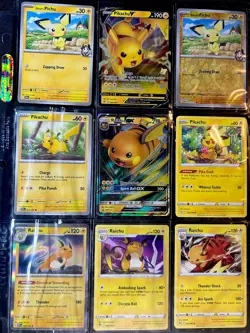 Pikachu & Raichu Bundle – 9 Cards | GX, V & Holos ⚡ | Destined Rivals & Pokemon - Image 1