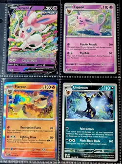 Eeveelutions Bundle – 4 Cards | Sylveon V & Reverse Holo | Obsidian Flames - Image 1