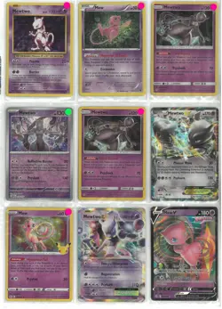 Pokemon Mewtwo Mew Card Lot 9 Cards EX V Rare Holo Near Mint - Image 1