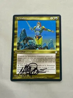 MTG Spanish Chromatic Armor Artist Proof and Signature Signed Poole - Image 1