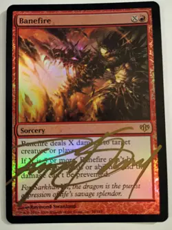 Magic The Gathering - 1x Signed Foil Banefire (mtg) Conflux - Image 1