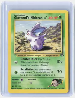 Giovanni's Nidoran M 76/132 Common Gym Challenge Pokemon Unlimited Near Mint - Image 1