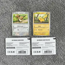 Pikachu & Eevee 151 Pokemon Together Stamped Promos with Envelope - Image 2