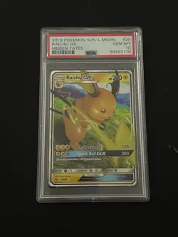 Pokemon 2019 Hidden Fates SM Raichu GX #20 PSA 10 Gem Mint Rare - Image 1