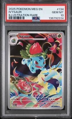 2025 POKEMON MEG EN-MEGA EVOLUTION ILLUSTRATION RARE #134 IVYSAUR PSA 10 - Image 1